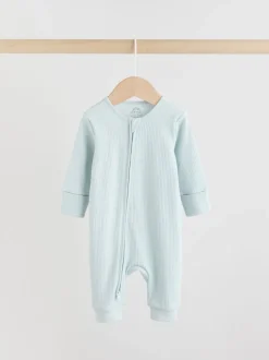 Bleu - Combinaisons de nuit à fermeture éclair pour bébés 5 Pack (0mths-3yrs)