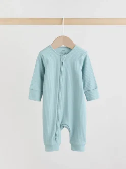 Bleu - Combinaisons de nuit à fermeture éclair pour bébés 5 Pack (0mths-3yrs)