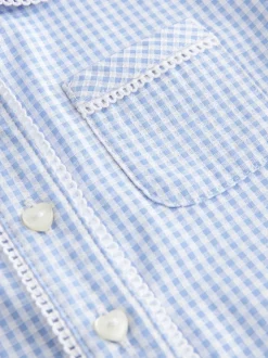 Bleu - Cotton Rich School Vichy Chemisiers (3-14yrs)