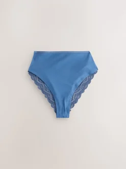 Bleu - Culotte en coton et dentelle 7 Pack