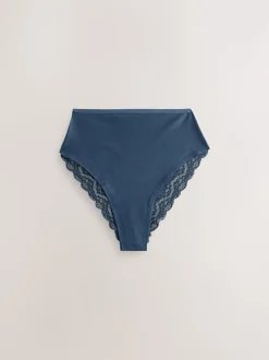 Bleu - Culotte en coton et dentelle 7 Pack