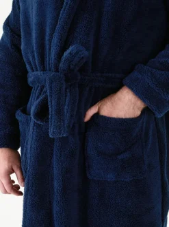 Bleu - D555 Robe de chambre Newquay 1 super douce avec capuche