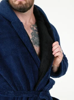 Bleu - D555 Robe de chambre Newquay 1 super douce avec capuche