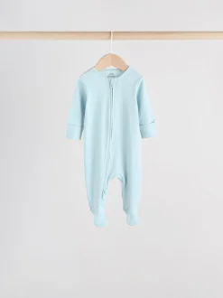 Bleu - Dors-bien bébé à fermeture éclair bidirectionnelle (0-2ans)