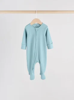 Bleu - Dors-bien bébé à fermeture éclair bidirectionnelle (0-2ans)