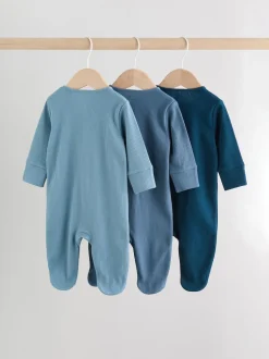 Bleu - Dors-bien bébé à fermeture éclair bidirectionnelle (0-2ans)