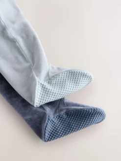 Bleu - Dors-bien bébé en velours à fermeture éclair bidirectionnelle, lot de 2 (0mois-2ans)