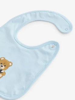 Bleu - Dors-bien Moschino bébé à logo, bonnet et bavoir avec coffret cadeau