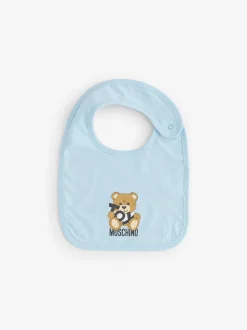 Bleu - Dors-bien Moschino bébé à logo, bonnet et bavoir avec coffret cadeau