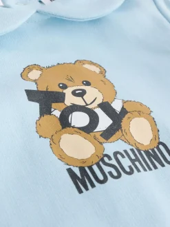 Bleu - Dors-bien Moschino bébé à logo, bonnet et bavoir avec coffret cadeau