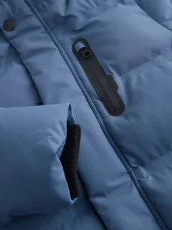 Bleu - Doudoune imperméable à Gamme longue doublée de polaire (3-17ans)