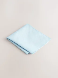 Bleu - Ensemble cravate et pochette texturées