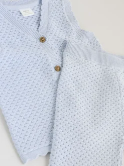 Bleu - Ensemble haut et Leggings en maille BÉBÉ 2 Pieces (0mois-2ans)