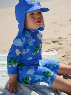 Bleu - Ensemble maillot de bain et chapeaux Sunsafe (3mths-7yrs)
