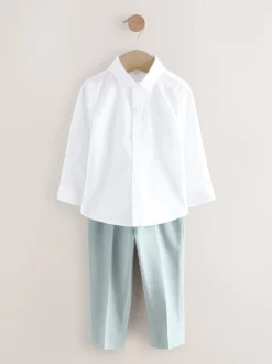 Bleu - Ensemble pantalon blazer et nœud papillon (3mois à9ans)