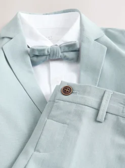 Bleu - Ensemble pantalon blazer et nœud papillon (3mois à9ans)