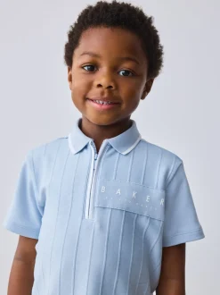 Bleu - Ensemble polo et short Baker By Ted Baker texturés