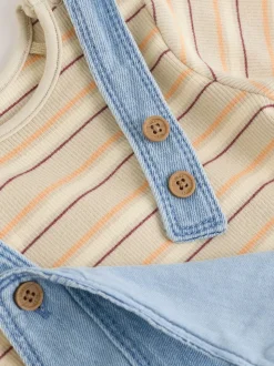Bleu - Ensemble salopette et body en jean bébé (0 mois-2 ans)