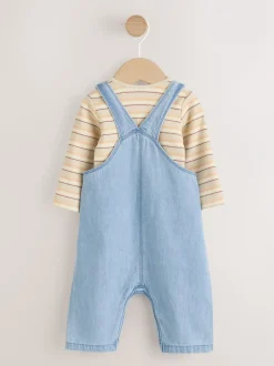 Bleu - Ensemble salopette et body en jean bébé (0 mois-2 ans)