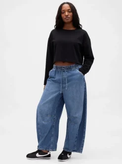 Bleu - Gap Jeansfer à cheval ultra-doux taille moyenne