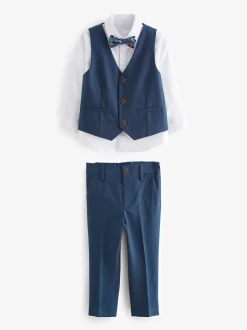 Bleu - Gilet, chemise, pantalon & Nœud papillon (3mths-9yrs)