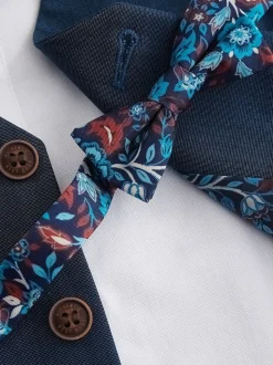 Bleu - Gilet, chemise, pantalon & Nœud papillon (3mths-9yrs)