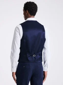 Bleu - Gilet MOSS Ajusté Donegal en tweed