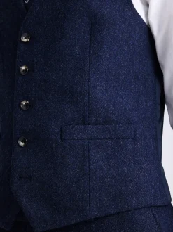 Bleu - Gilet MOSS Ajusté Donegal en tweed