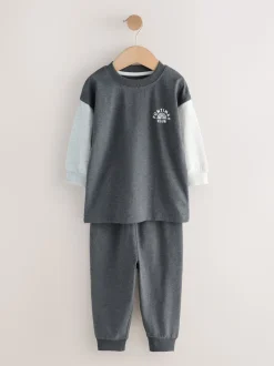 Bleu / Gris Slogan - Lot de 3 pyjamas décontractés (9mois à10ans)