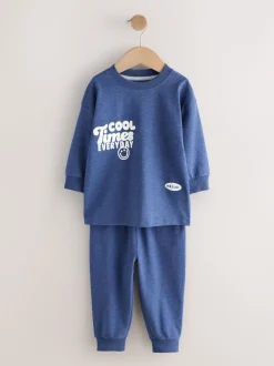 Bleu / Gris Slogan - Lot de 3 pyjamas décontractés (9mois à10ans)