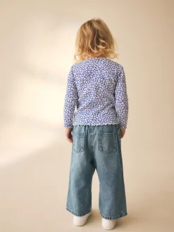 Bleu - Haut côtelé à manches longues (3mois7ans)