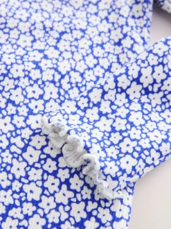 Bleu - Haut côtelé à manches longues (3mois7ans)