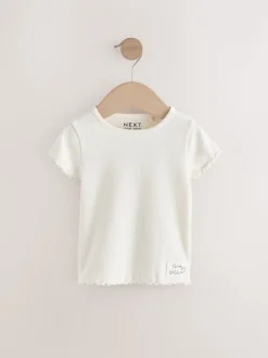 Bleu - Hauts côtelés à manches courtes Lot 5 (3mois7ans)