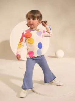 Bleu - Leggings évasés à côtes (3mths-7yrs)