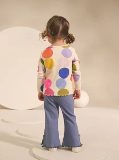 Bleu - Leggings évasés à côtes (3mths-7yrs)