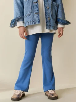 Bleu - Leggings évasés à côtes (3-16ans)