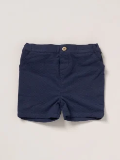 Bleu - Little Gent Ensemble chemise, gilet et short 100% coton