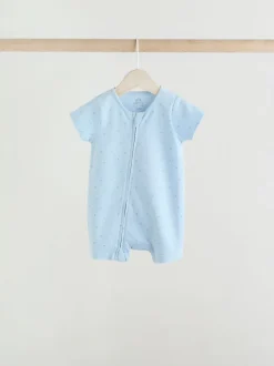 Bleu - Lot de 3 barboteuses zippées bidirectionnelles pour bébé (0 mois à 3 ans)
