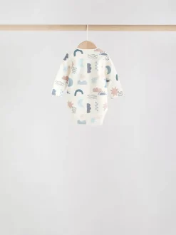 Bleu - Lot de 5 bodys à manches longues pour bébé