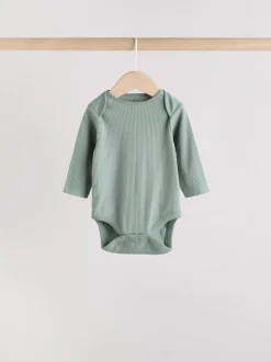 Bleu - Lot de 5 bodys à manches longues pour bébé