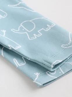 Bleu - Lot de 5 bodys à manches longues éléphant bébé