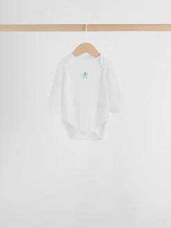 Bleu - Lot de 5 bodys à manches longues éléphant bébé