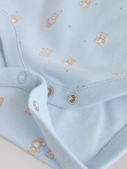 Bleu - Lot de 5 bodys pour bébé motif ours