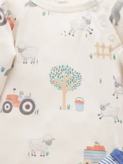 Bleu - Lot de 2 bodys Purebaby