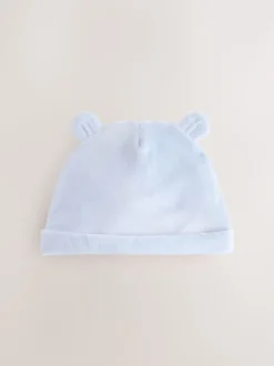 Bleu - Lot de 2 bonnets bébé en velours (0-12mois)