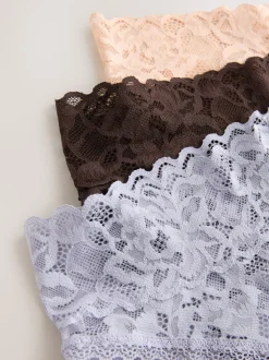 Bleu - Lot de 3 culottes en dentelle