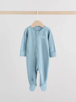 Bleu - Lot de 3 dors-bien bébé zippés (0-2ans)