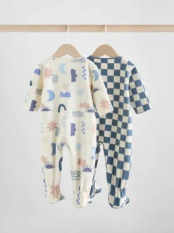 Bleu - Lot de 2 dors-bien bébé en micro polaire avec fermeture éclair bidirectionnelle