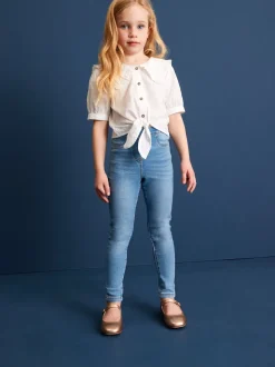 Bleu - Lot de 2 jeggings à taille élastiquée (3-16ans)