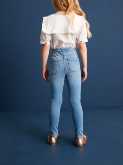 Bleu - Lot de 2 jeggings à taille élastiquée (3-16ans)